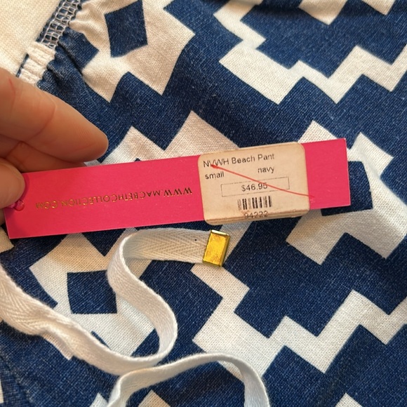Macbeth Collection by Margaret Josephs Blue/White  Beach Pants size small, NWT! - Picture 4 of 8